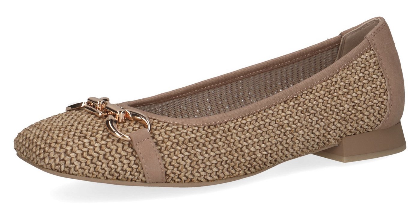 Caprice Ballerina, Blockabsatz, Bequemschuh, Businessschuh mit Schmuckelement