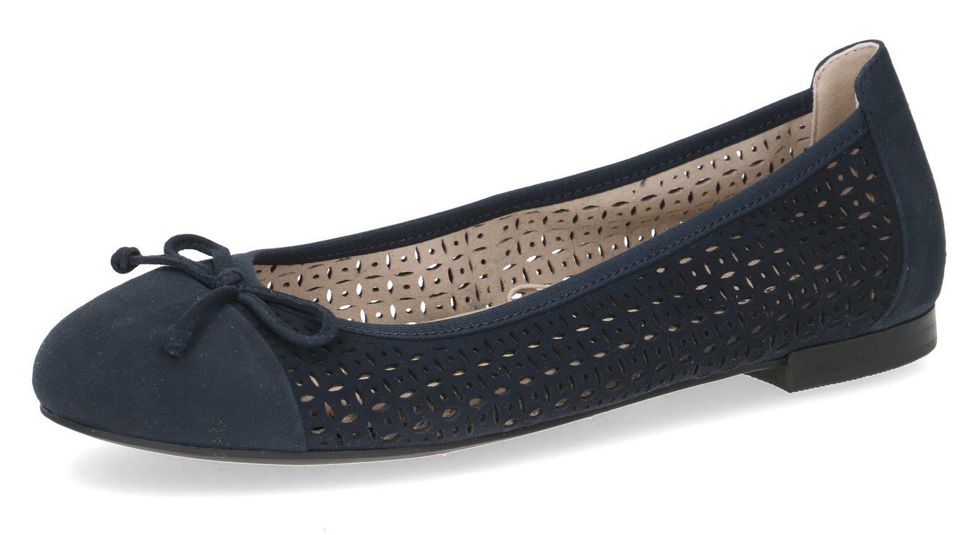 Caprice Ballerina, Blockabsatz, Businessschuh, Bequemschuh mit dezenter Zierschleife