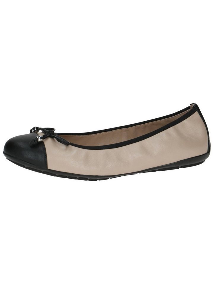 Caprice Ballerinas Leder/Synthetik Ballerina (beige/schwarz)