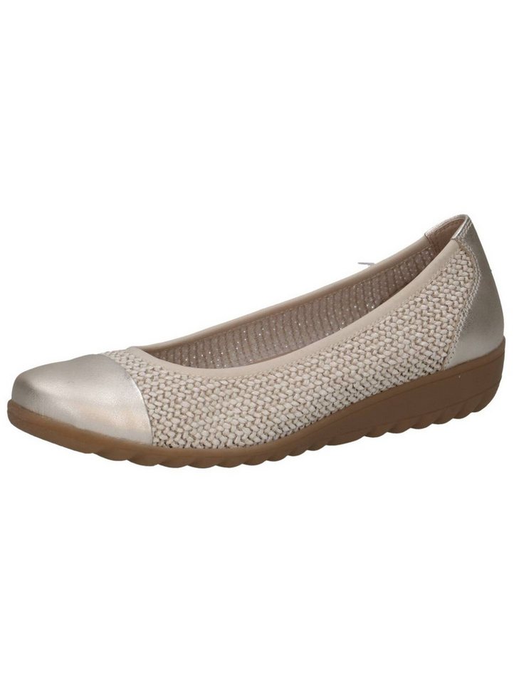 Caprice Ballerinas Leder/Textil Ballerina (weiß/gold)