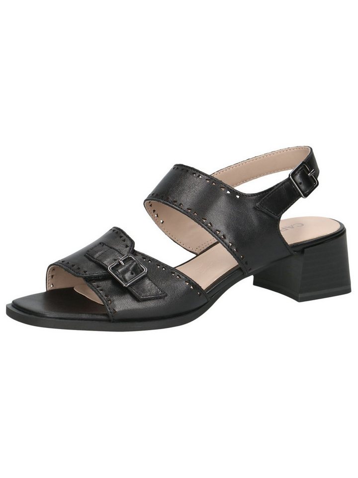 Caprice CAP Antishokk, CAP Memotion aus Leder Trapezabsatz Sandalette CAP Antishokk (schwarz)