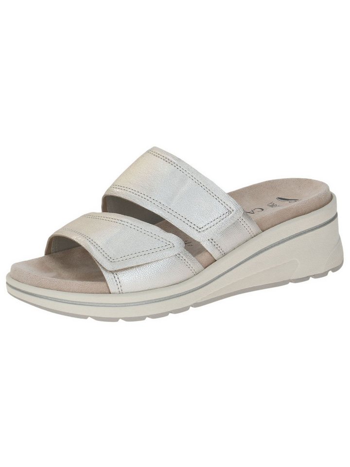 Caprice Cap Mem/rem/ws aus Leder Keilabsatz 9-27207-46 Keilpantolette (metallic)