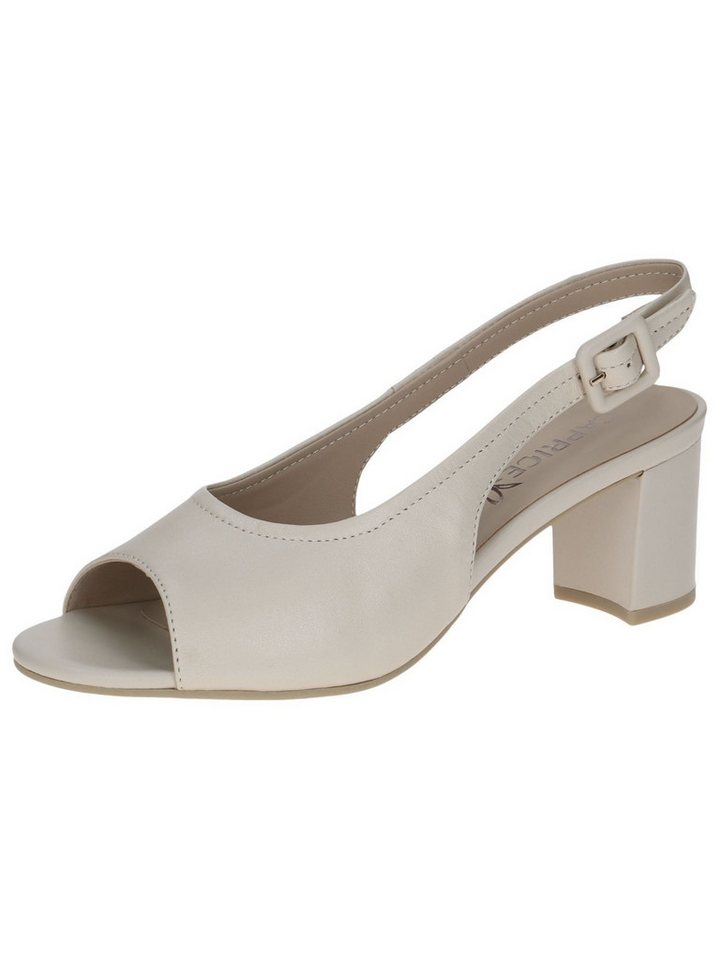 Caprice CAP Memotion aus Leder Blockabsatz 9-28307-46 Sandalette CAP Memotion (beige/braun)