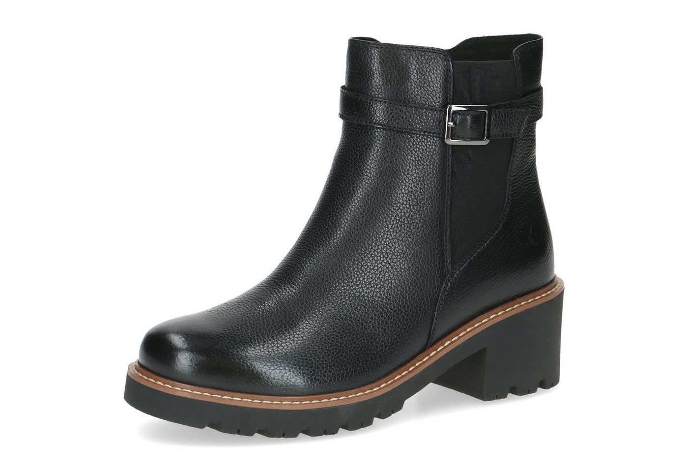 Caprice Chelseaboots, Blockabsatz, Herbstboots, Stiefelette mit dezenter Zierschnalle
