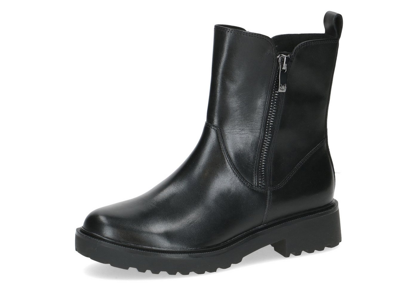 Caprice Chelseaboots, Blockabsatz, Stiefelette mit Zierreißverschluss außen