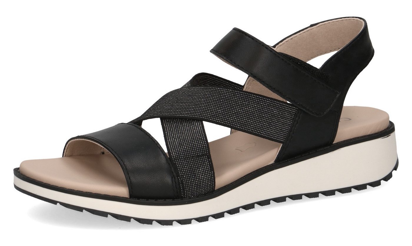 Caprice Keilsandalette, Riemchensandale, Sommerschuh, Bequemschuh mit Strasssteinchen