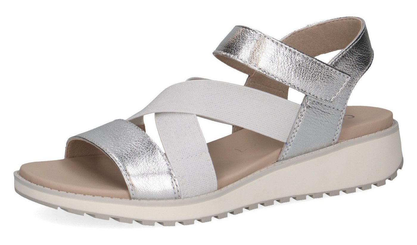 Caprice Keilsandalette, Riemchensandale, Sommerschuh, Bequemschuh mit Strasssteinchen