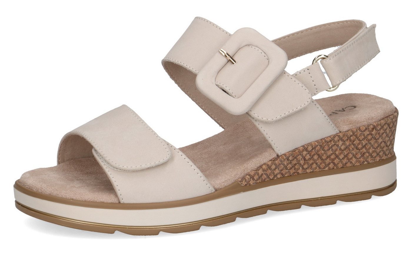 Caprice Keilsandalette, Sommerschuh, Riemchensandale in bequemer Weite (weiß)