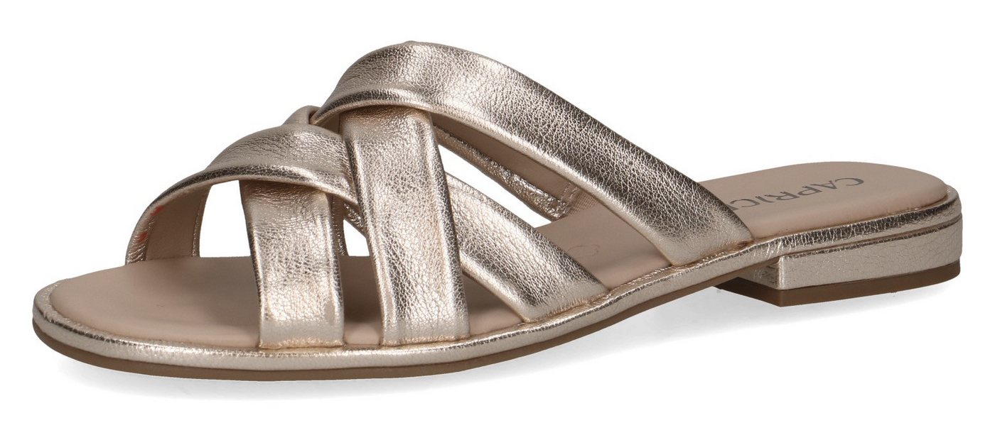 Caprice Pantolette, Blockabsatz, Sommerschuh, Schlupfschuh mit Kreuzbandage