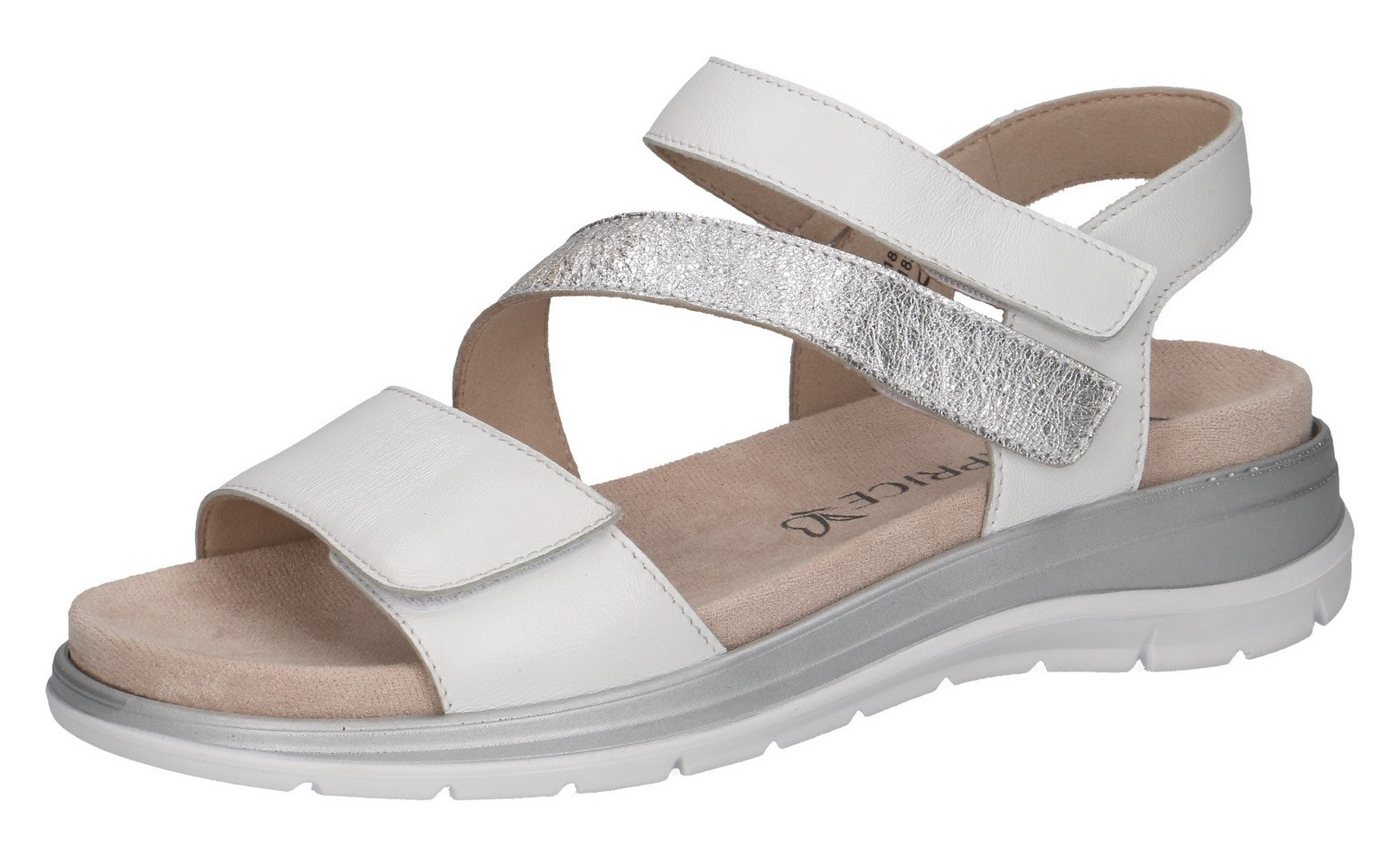 Caprice Riemchensandale, Keilsandalette, Bequemschuh, Sommerschuh im Metallic-Look