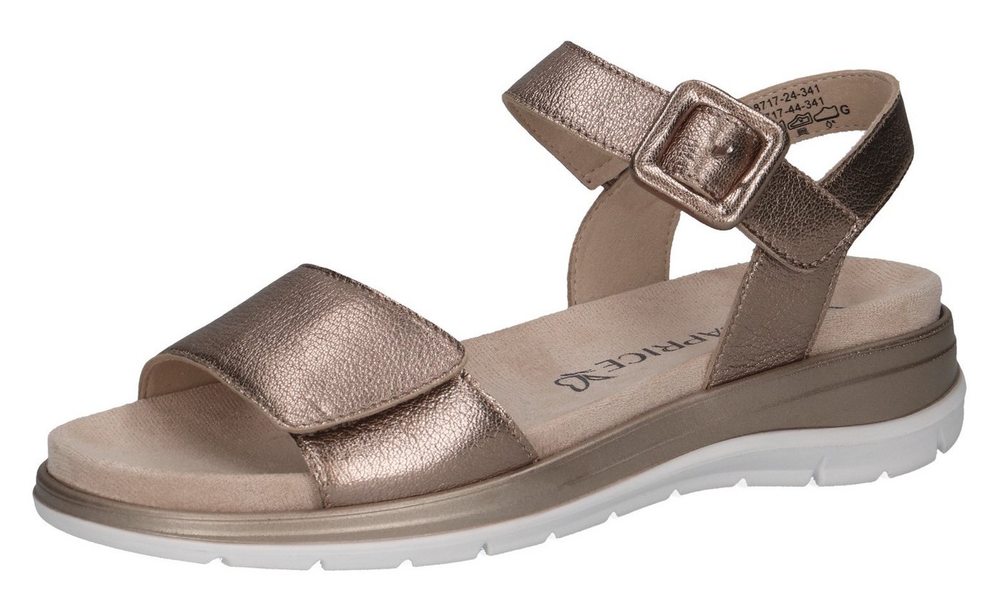 Caprice Riemchensandale, Keilsandalette, Sommerschuh, Bequemschuh in Metallic-Optik