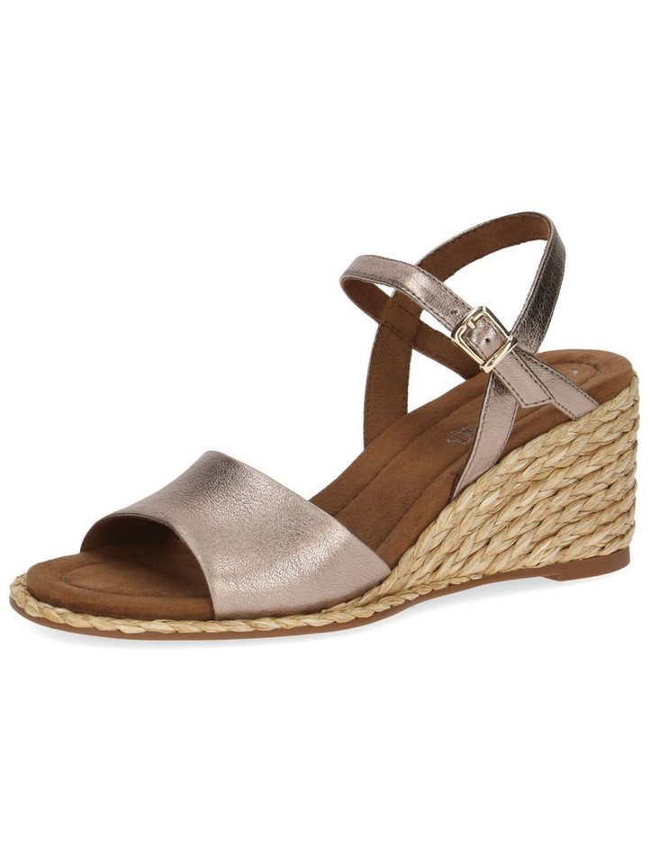 Caprice Sandalen Leder . Keilsandalette (braun)