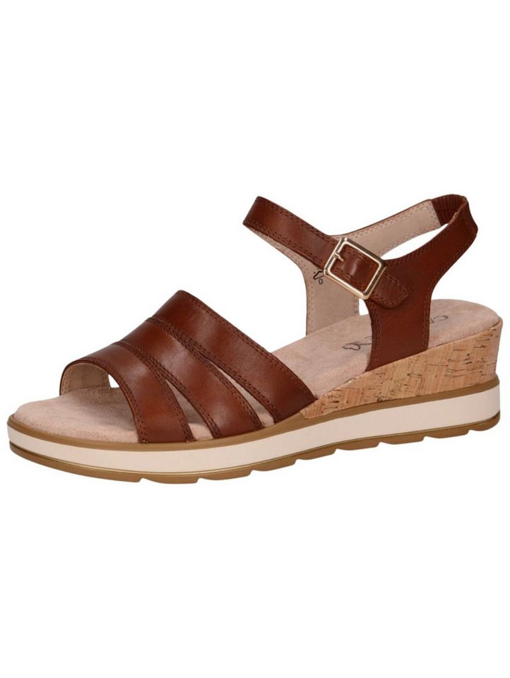 Caprice Sandalen Nappaleder Keilsandalette (braun)
