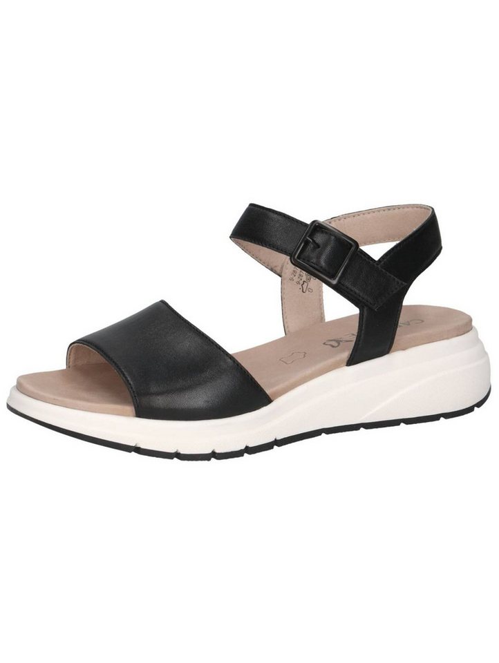 Caprice Sandalen Nappaleder Keilsandalette (schwarz)