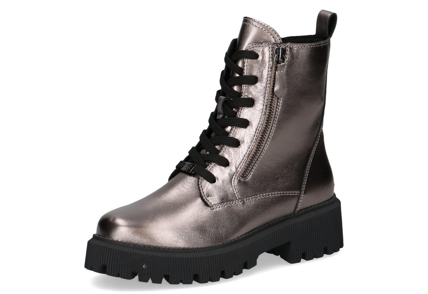 Caprice Schnürboots, Blockabsatz, Plateau, Schnürstiefelette mit Zierreißverschluss außen