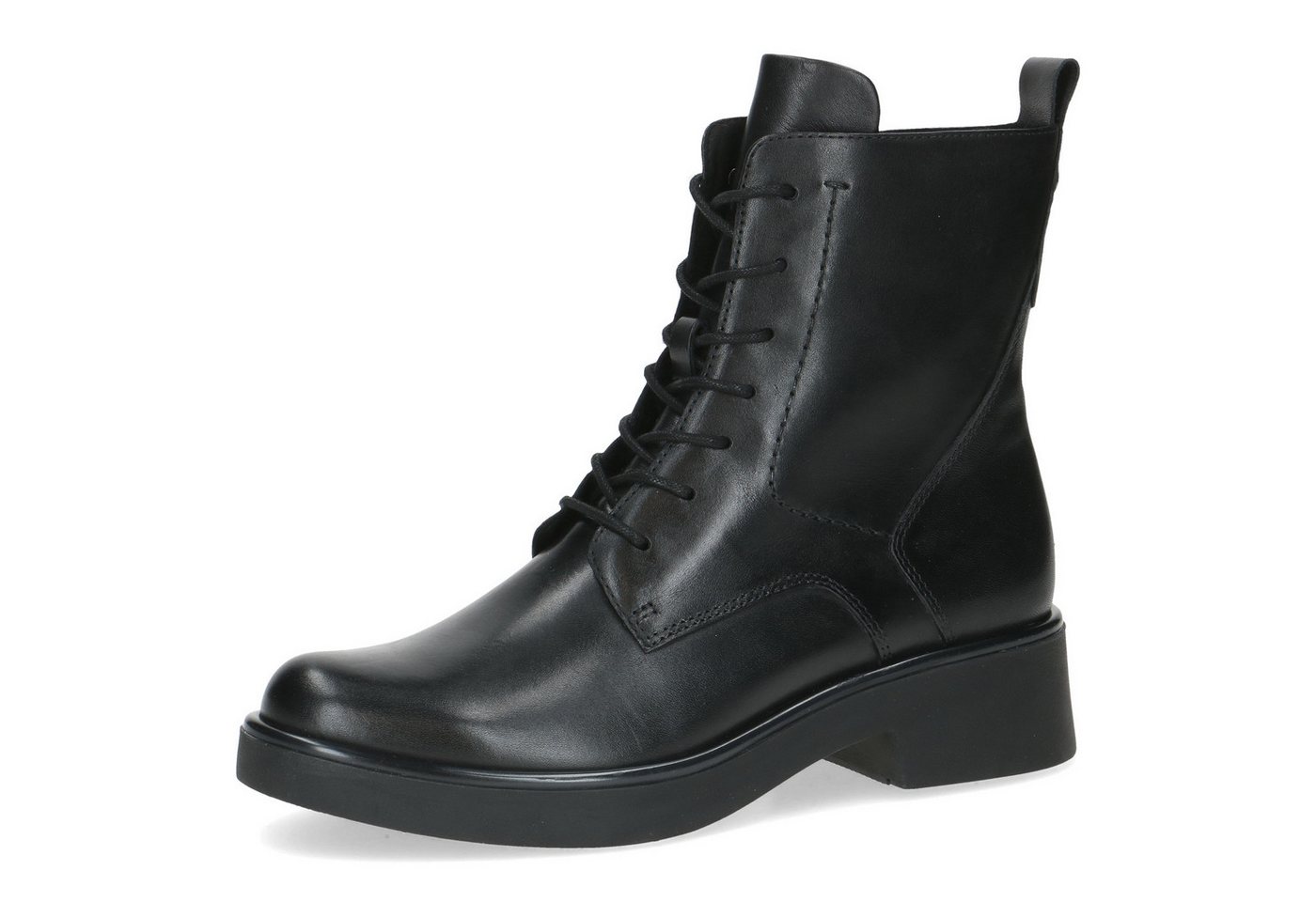 Caprice Schnürboots, Blockabsatz, Schnürstiefelette, Businessstiefelette mit Ziernähten