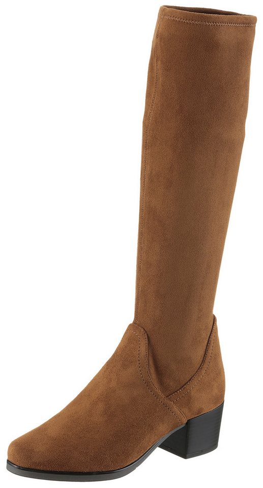 Caprice Stiefel, Blockabsatz, Schlupfstiefel mit Stretch-XS-Schaft in schmaler Form
