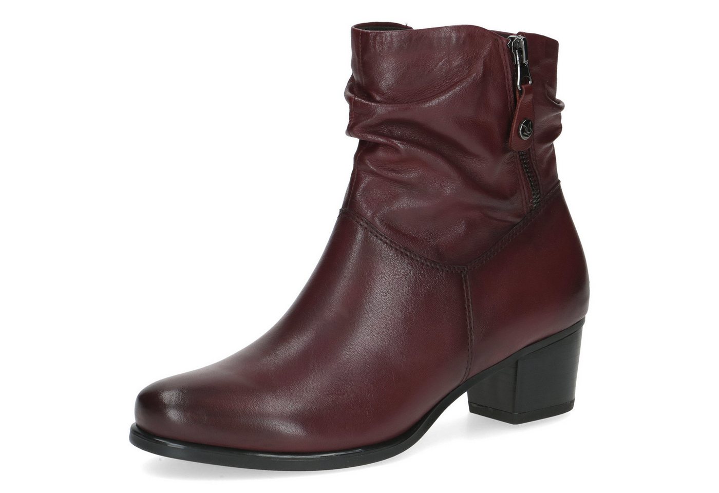 Caprice Stiefelette, Blockabsatz, Businesschuh mit Zierreißverschluss außen