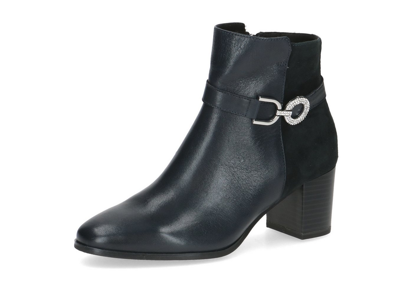 Caprice Stiefelette, Blockabsatz, Businessschuh mit hübschem Schmuckverzierung