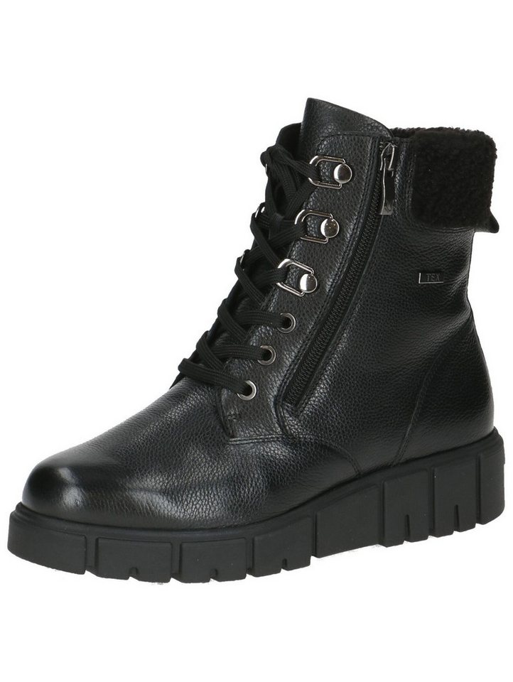 Caprice Stiefelette Leder/Textil Schnürstiefelette (schwarz)