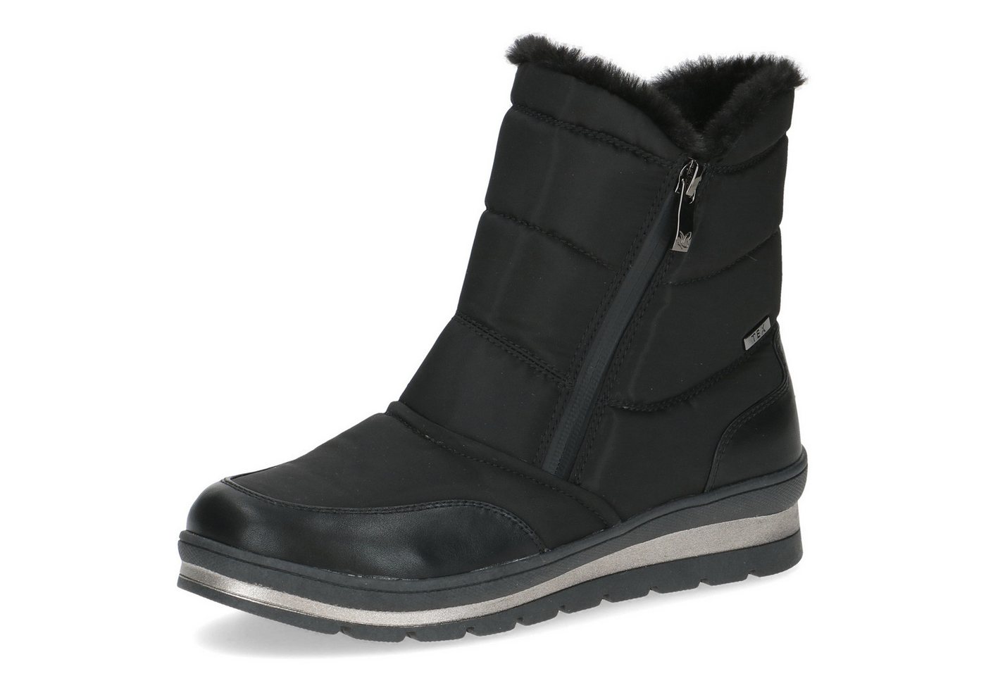 Caprice Winterboots, Keilabsatz, Outdoorboots, Stiefelette mit zwei Reißverschlüssen