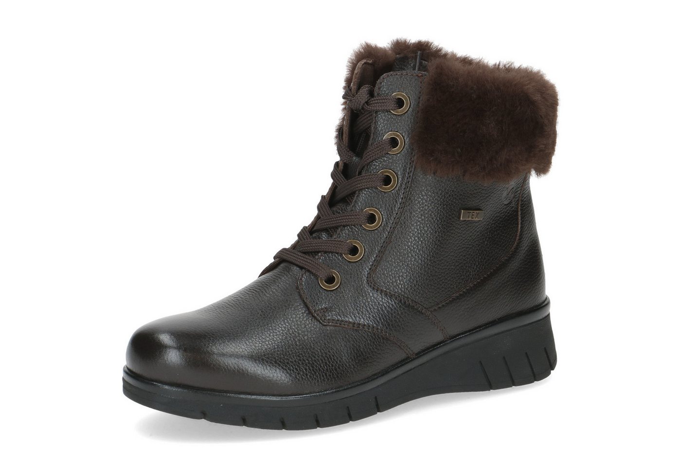 Caprice Winterboots, Keilabsatz, Schnürboots, Schnürstiefelette in Weite H (sehr weit) (braun)