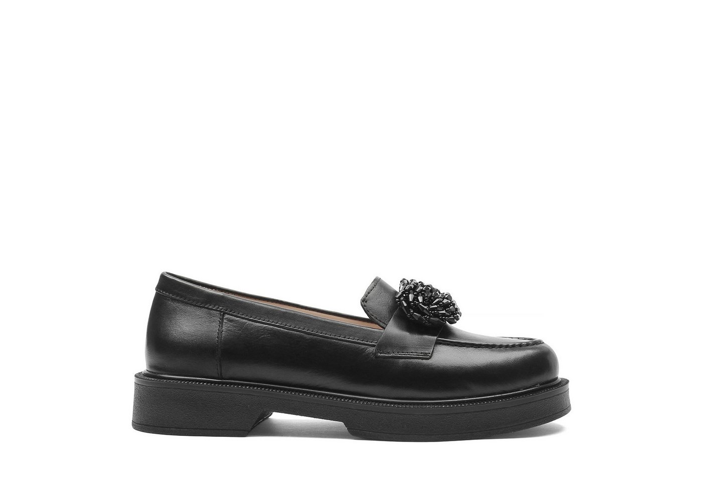 Celal Gültekin 494-25826 Loafer Moderne schwarze Loafer mit dekorativem Akzent.