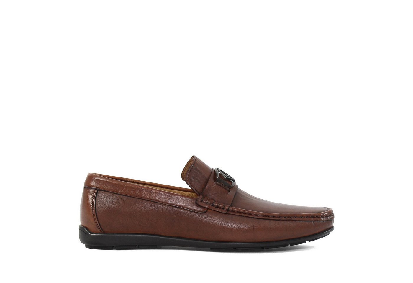 Celal Gültekin Mokassin Zierspange Herren Loafer Glattleder, Zierspange & Echtleder-Futter, Cognac, 45