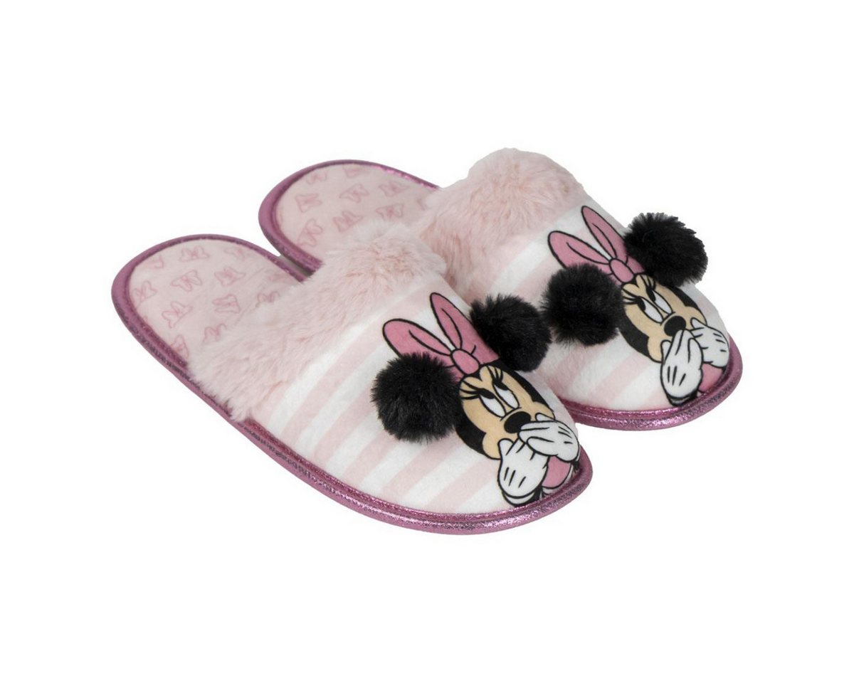 Cerda Disney Minnie Damen Pantoffeln offen, gemütliche Hauslatschen, Indoor Hausschuh