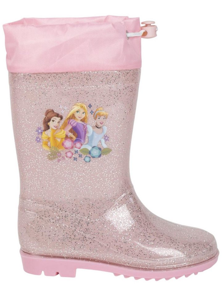 Cerdá Disney Princess Bella, Rapunzel & Cinderella Gummistiefel Mädchen Regenstiefel mit Glitzer Gr. 22 - 28