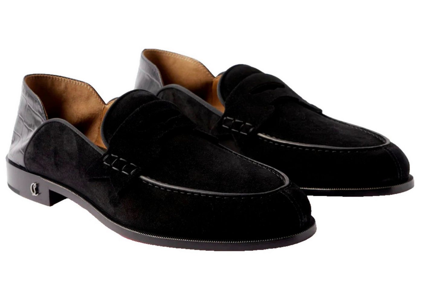 CHRISTIAN LOUBOUTIN Loafers Suede Penny No Back Slippers Sneakers Schuhe Turnschuhe Loafer klappbaren Ferse