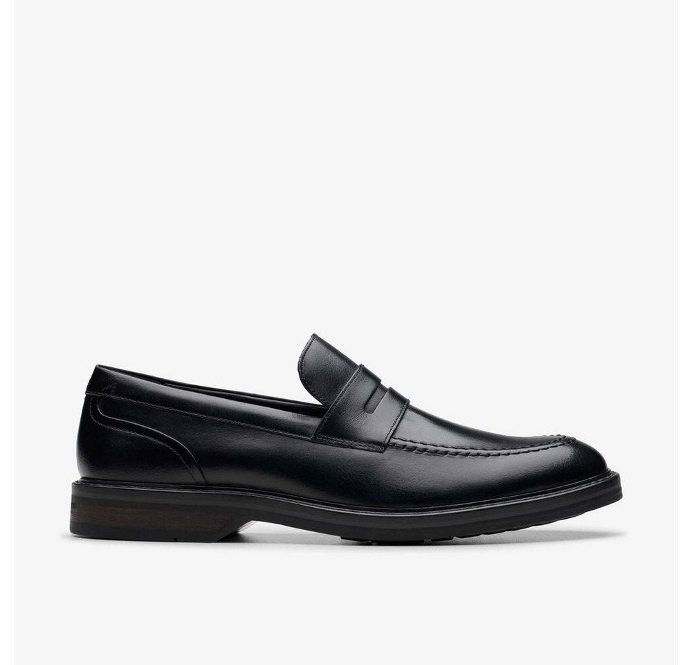 Clarks - Aldwin Step Black Leather - Schwarz Slipper