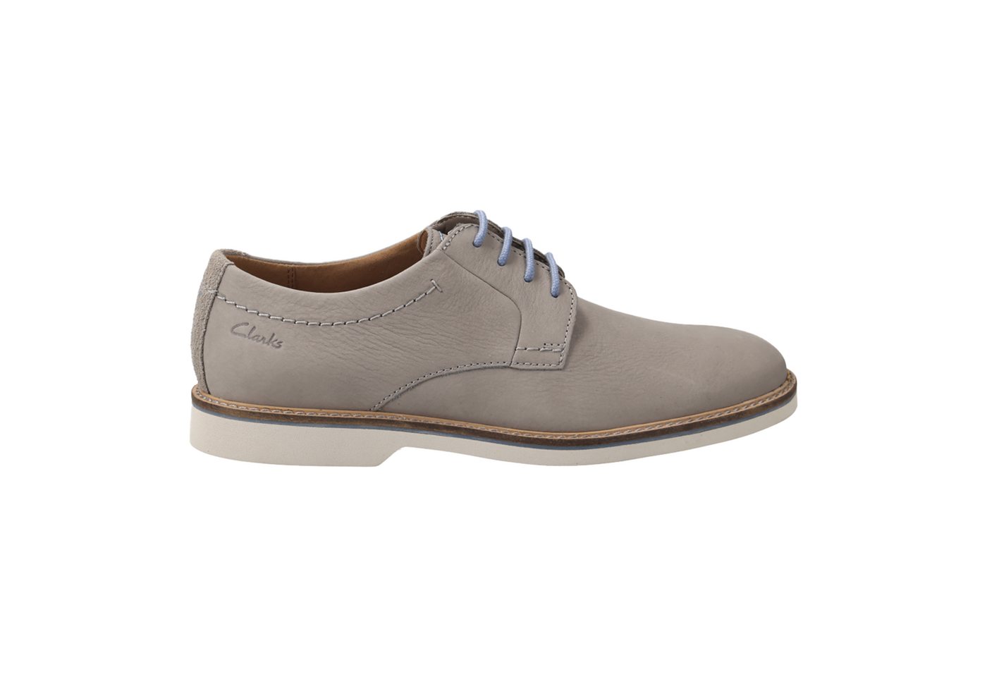 Clarks Atticus LTLace 26176084 7, Schnürschuhe, Grau, hell, Herren Schnürschuh