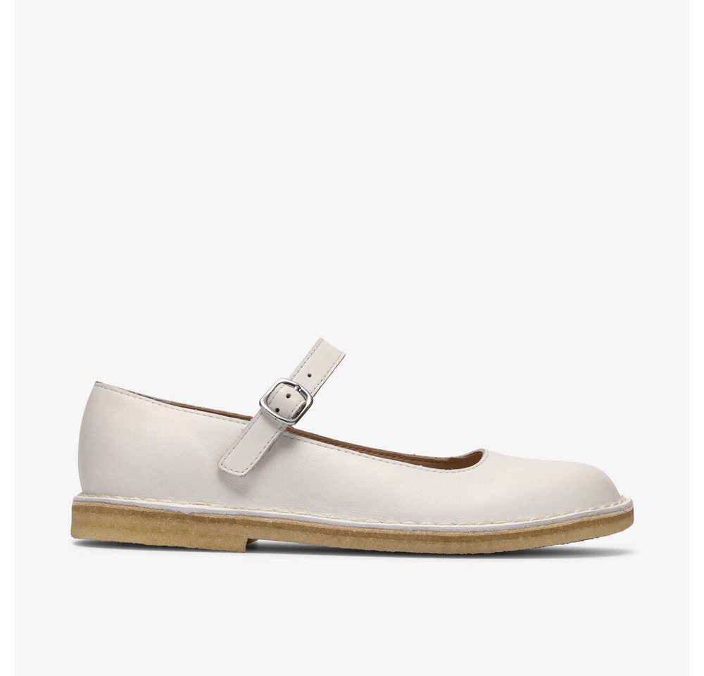 Clarks - Desert Jane White Leather - Weiß Ballerina