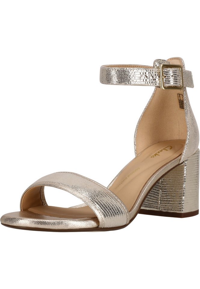 Clarks Ezoria Mae Sandale mit Metallic-Look und hohem Komfort