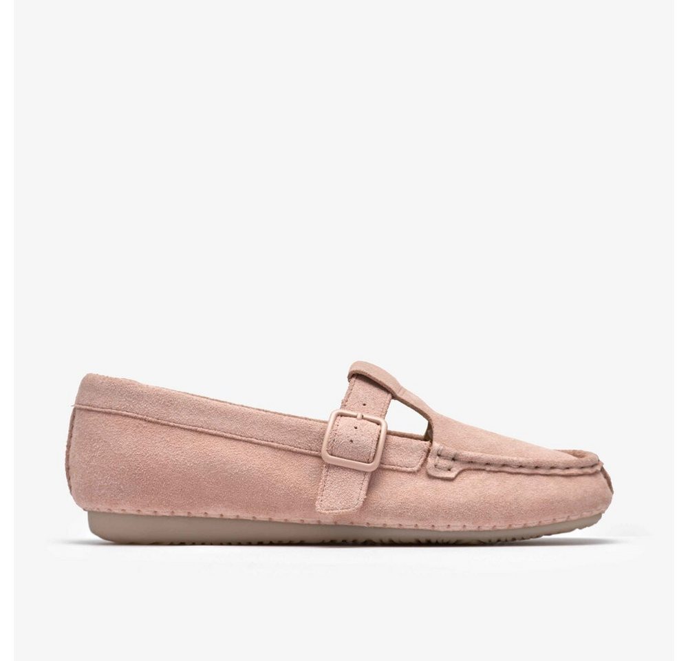 Clarks - Freckle Tbar Light Pink Suede - Rot Slipper