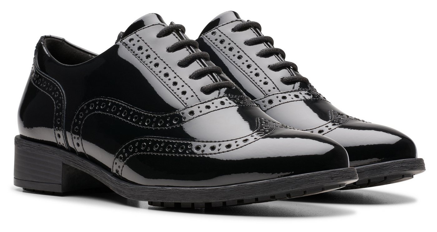 Clarks Havisham Oak Budapester, Festtagsschuh, Businessschuh mit klassischer Flügelkappe (schwarz)