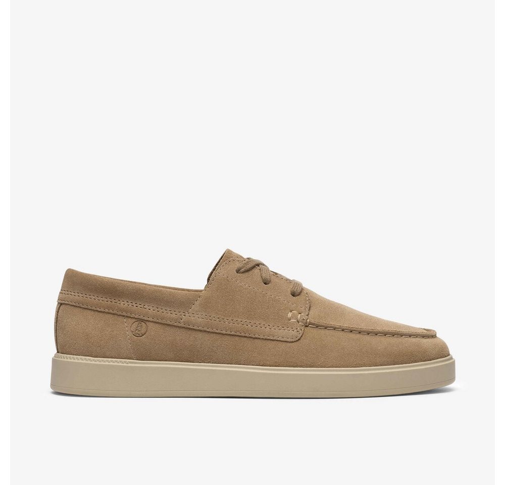 Clarks - Lockford Boat Dark Sand Suede - Beige Schnürschuh