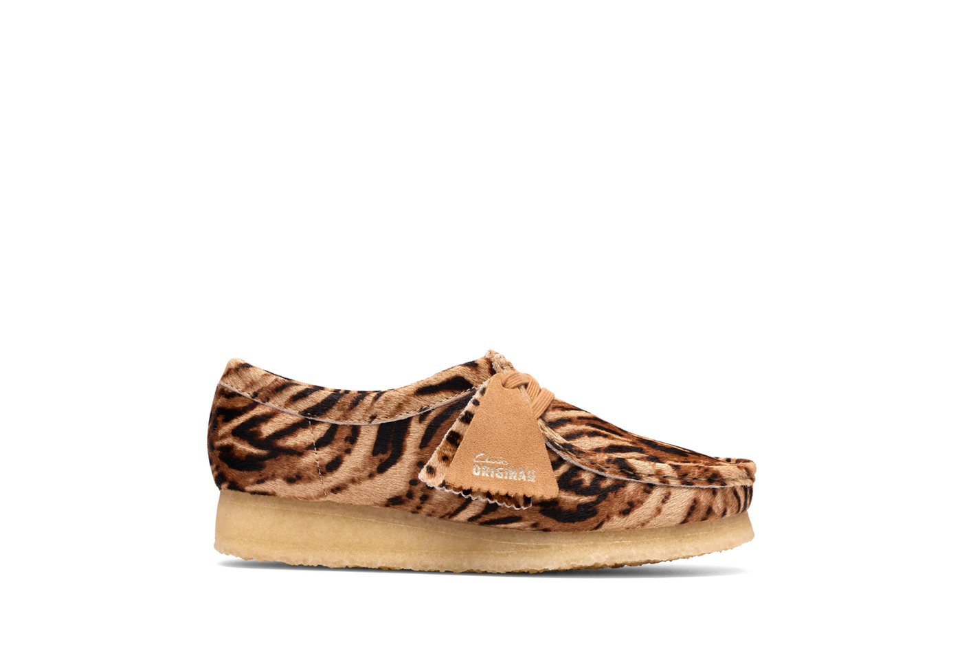 Clarks Wallabee 26185595 4, Schnürschuhe, Beige, Tiger-Print, Damen Schnürschuh