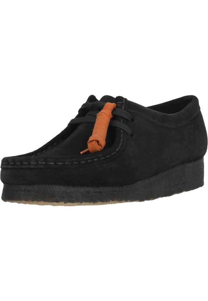 Clarks Wallabee. Black Sde Schnürschuh mit unnachahmlicher Kreppsohle