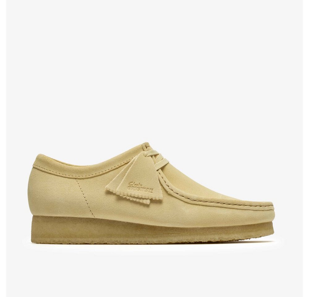 Clarks - Wallabee PaleYellow Suede - Beige Schnürschuh
