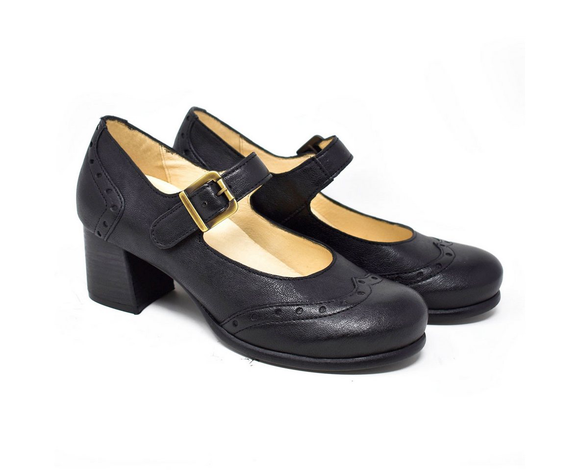 Claudio Nero Noite Komfort Pumps aus Glattleder mit Wechselfußbett Pumps