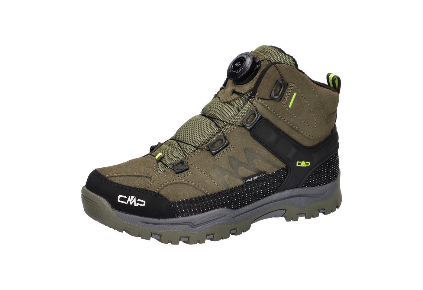 CMP Kinder Trekkingschuhe Kids Kiruna Mid FITGO Fleece WP 3Q57894 Trekkingschuh (grün)
