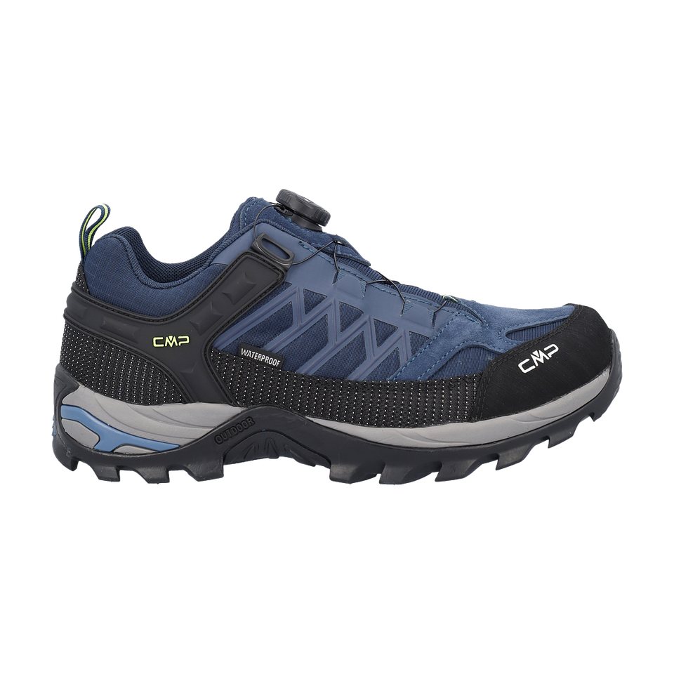 CMP RIGEL LOW FITGO TREKKING SHOES WP Wanderschuh wasserdicht (blau/gelb)