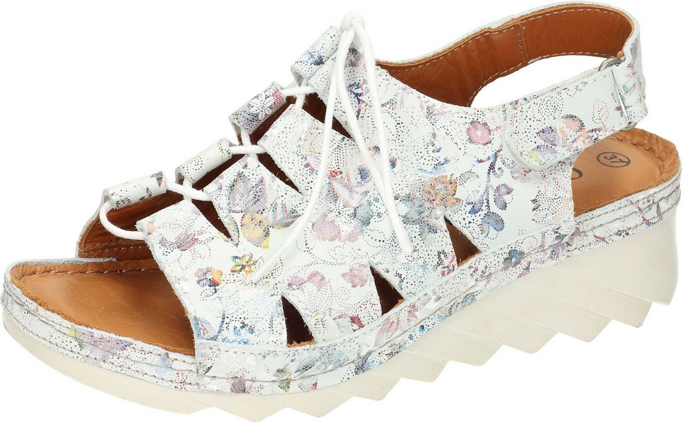 Comfortabel Sandaletten Keilsandalette aus echtem Leder