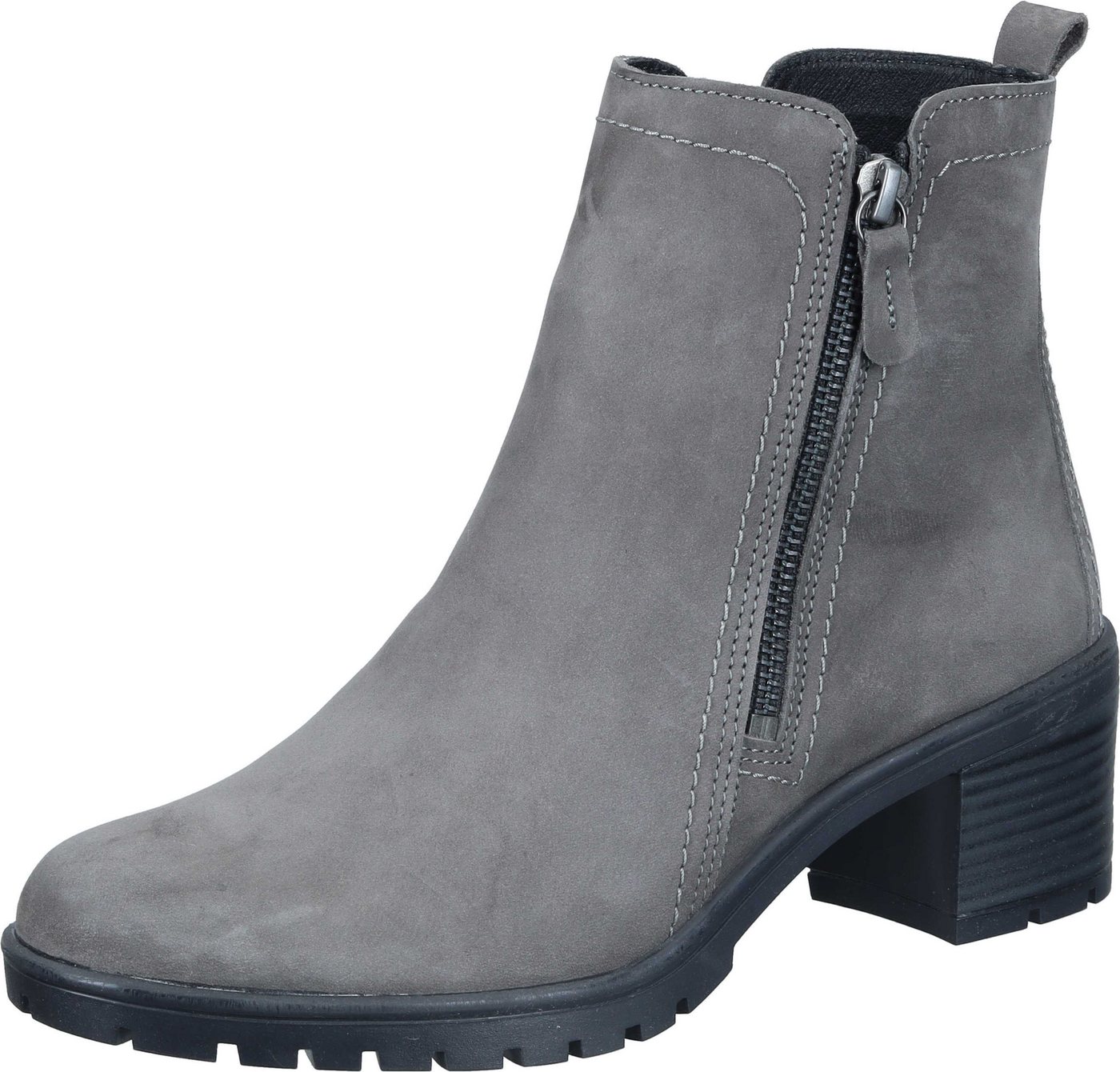 Comfortabel Stiefeletten Stiefelette aus echtem Leder (grau)