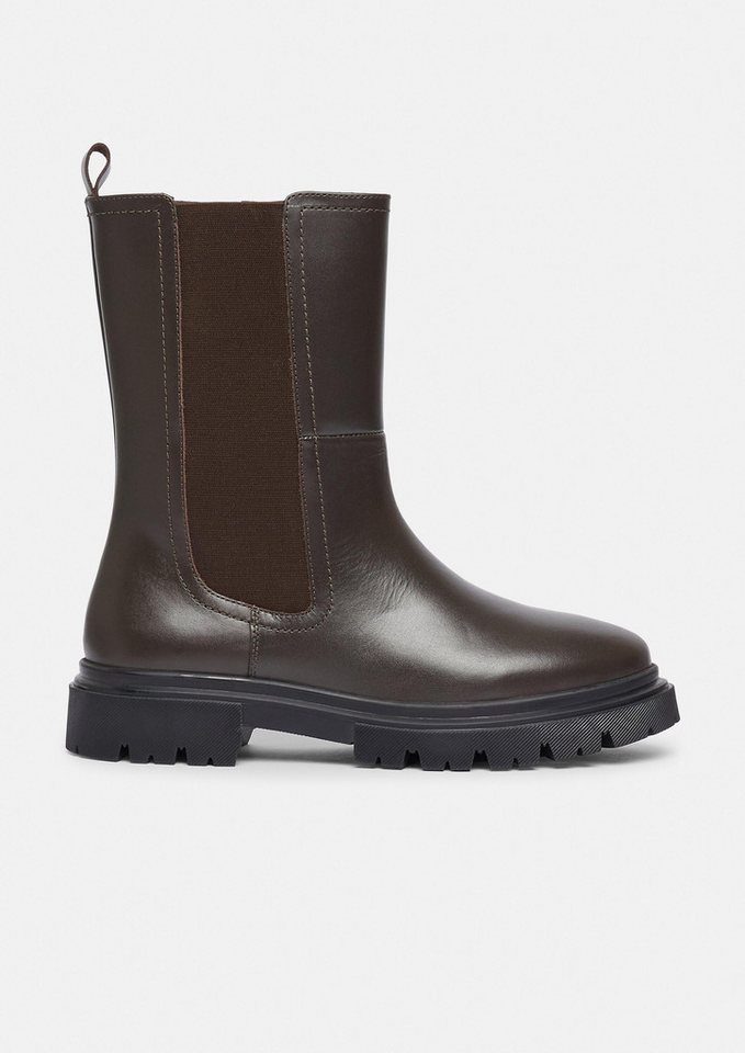 comma Stiefel Stiefel Chelsea-Boots aus glattem Rindsleder