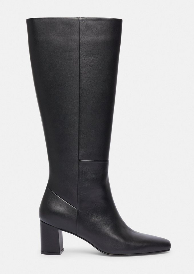 comma Stiefel Stiefel Kniehohe Boots aus glattem Rindsleder