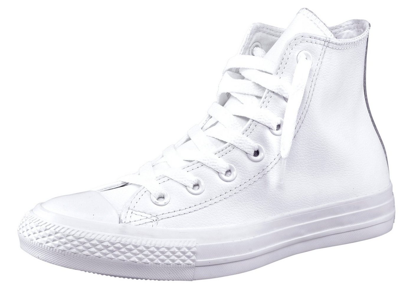 Converse Chuck Taylor All Star Hi Monocrome Leather Sneaker (weiß)