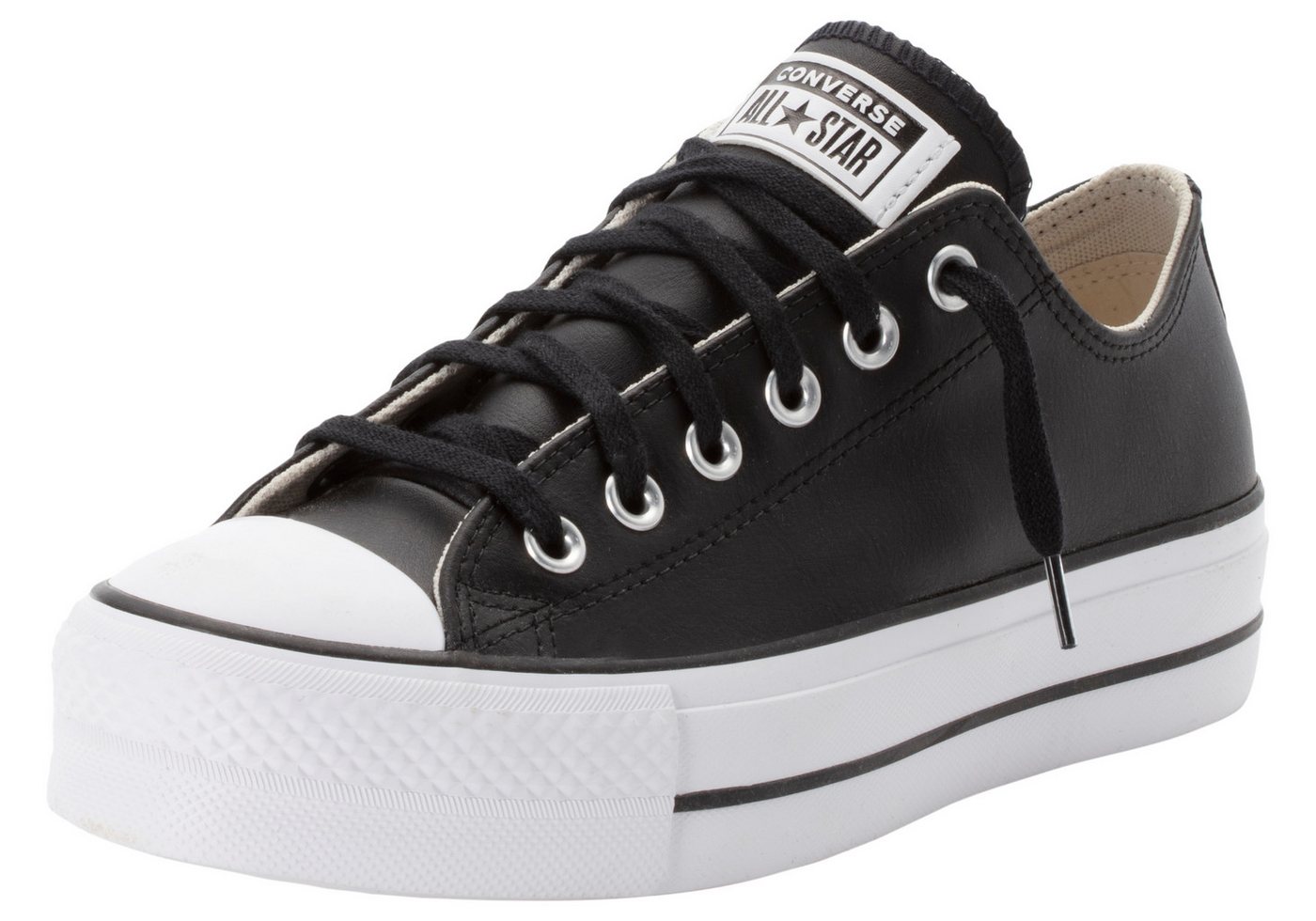Converse CHUCK TAYLOR ALL STAR PLATFORM LEATHER Sneaker (schwarz)